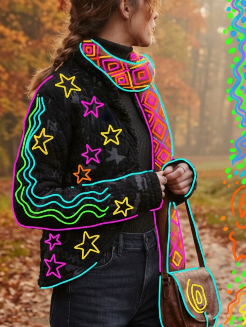 ✨ 90's VTG Desigual Knit Avant-Garde Quilted Star Cropped Cardigan SZ L GUC✨